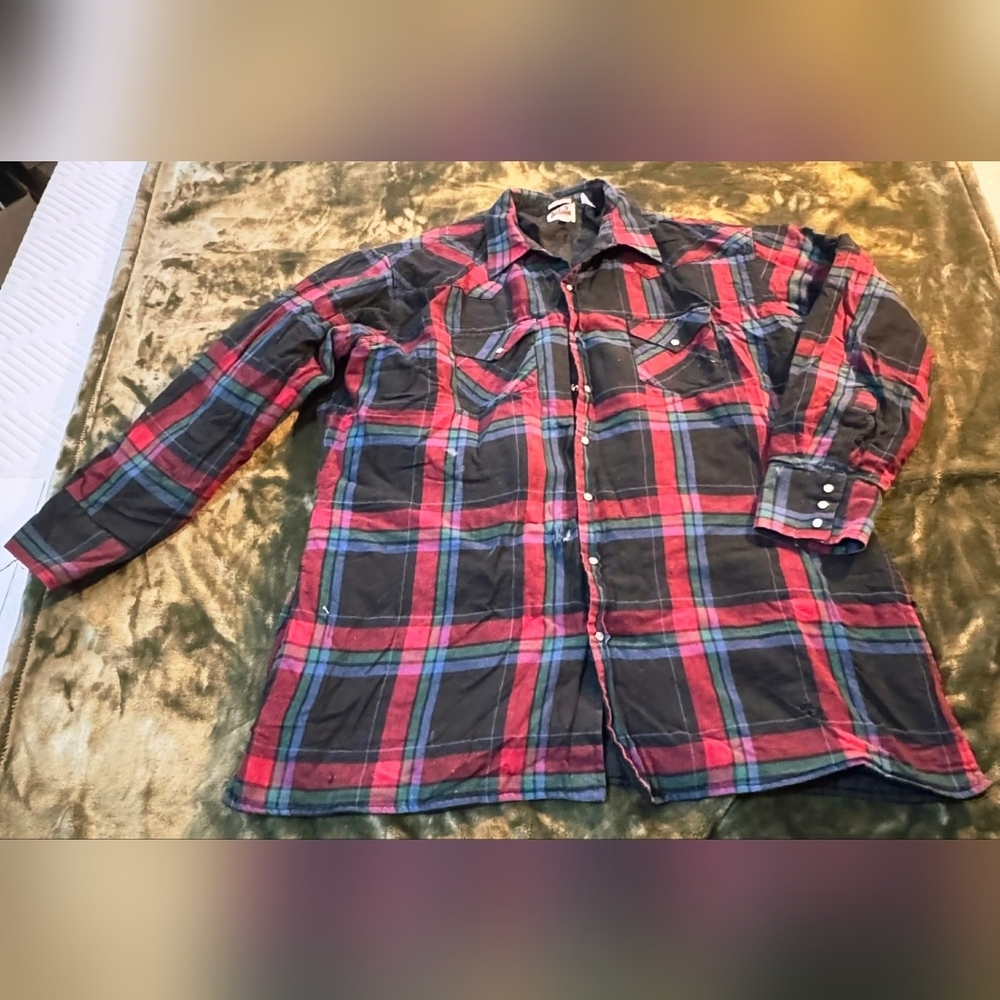 Ely Cattleman Tall Man Red Black Plaid Quilted Chore Jacket Men's 2XLT Work Farm